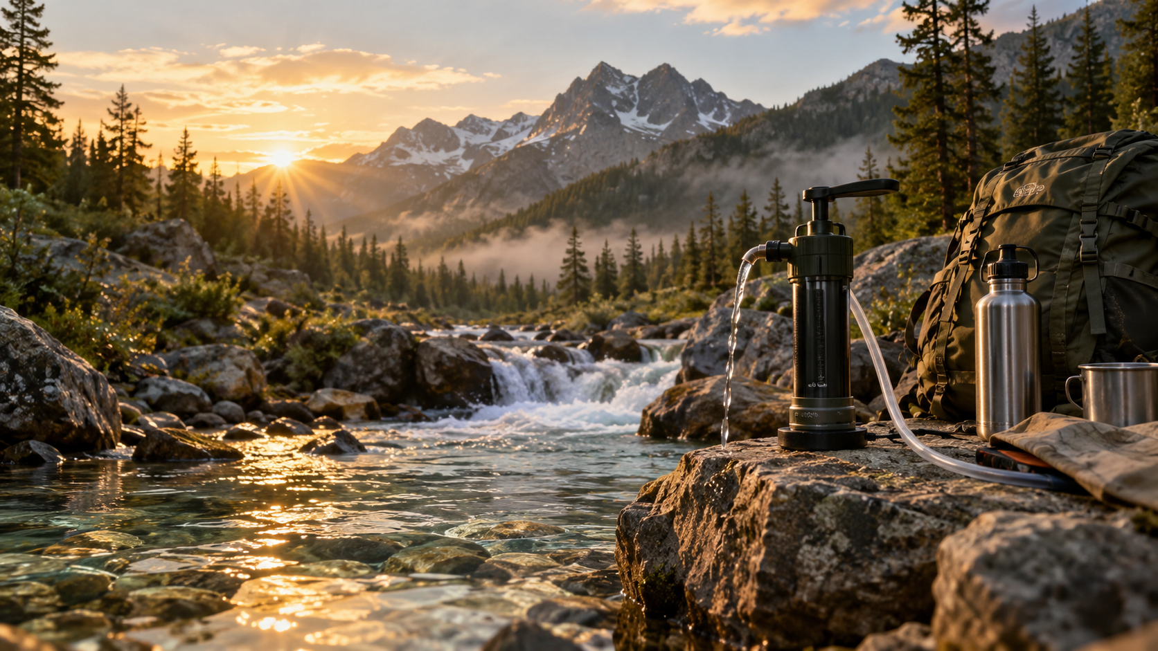Trekking an Bergsee und Fluss